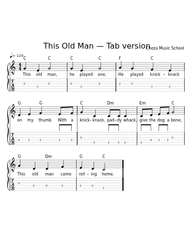 This Old Man — Tab version