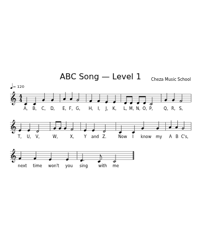ABC Song — Level 1