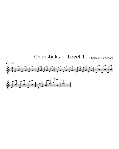 Chopsticks — Level 1 sheet music preview