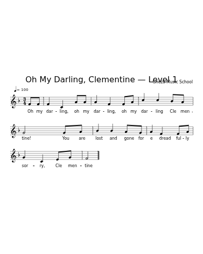 Oh My Darling, Clementine — Level 1