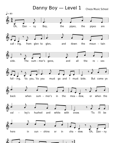 Danny Boy — Level 1 sheet music preview