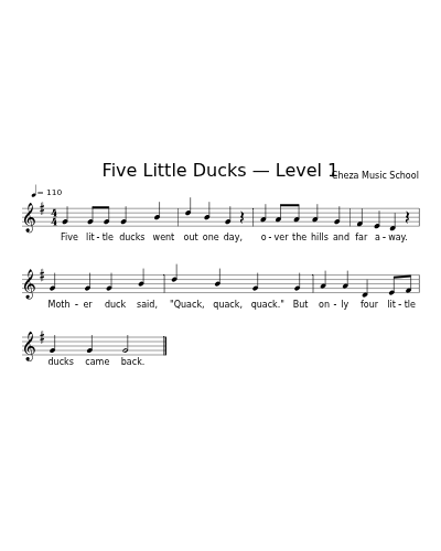 Five Little Ducks — Level 1