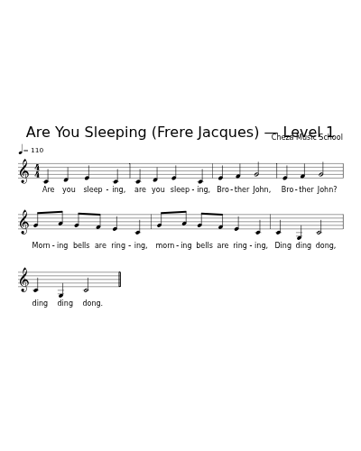 Are You Sleeping (Frere Jacques) — Level 1