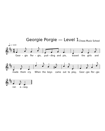 Georgie Porgie — Level 1