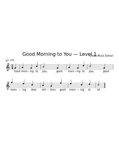 Good Morning to You — Level 1 sheet music preview