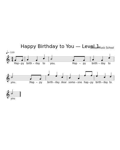 Happy Birthday to You — Level 1