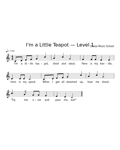I'm a Little Teapot — Level 1