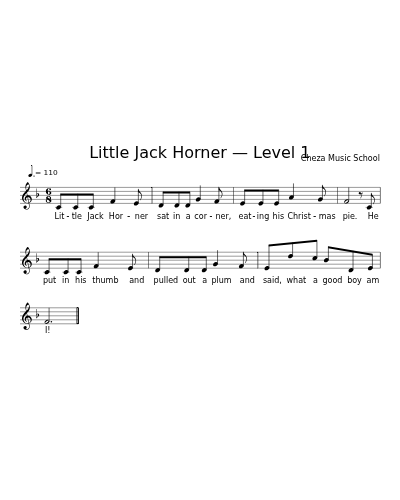 Little Jack Horner — Level 1
