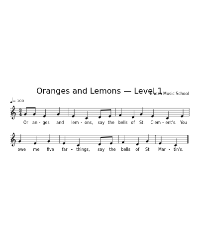 Oranges and Lemons — Level 1 sheet music preview