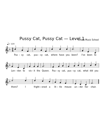 Pussy Cat, Pussy Cat — Level 1 sheet music preview
