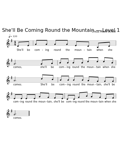 She'll Be Coming Round the Mountain — Level 1