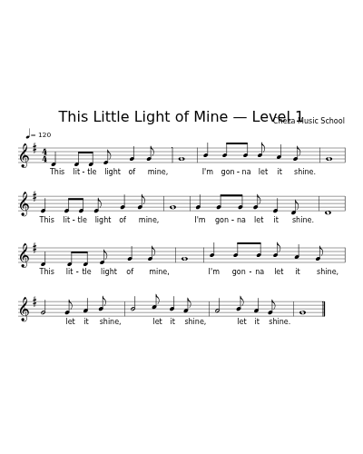 This Little Light of Mine — Level 1