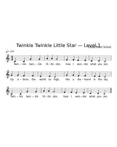 Twinkle Twinkle Little Star — Level 1