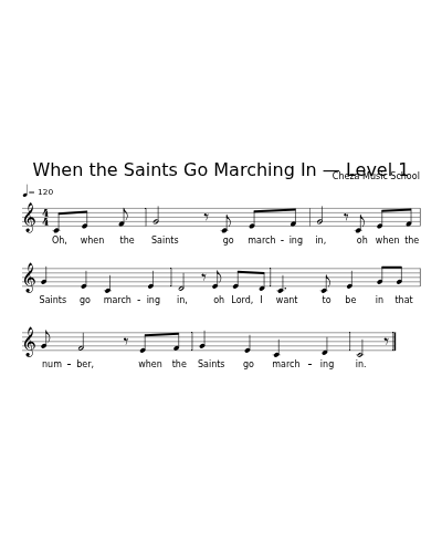 When the Saints Go Marching In — Level 1 sheet music preview