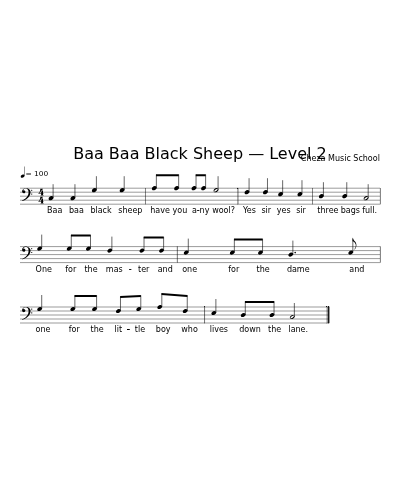 Baa Baa Black Sheep — Level 2