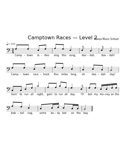 Camptown Races — Level 2 sheet music preview