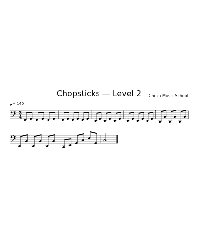 Chopsticks — Level 2 sheet music preview
