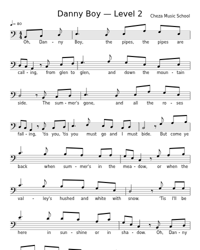 Danny Boy — Level 2 sheet music preview