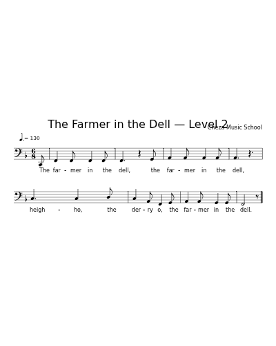 The Farmer in the Dell — Level 2 sheet music preview