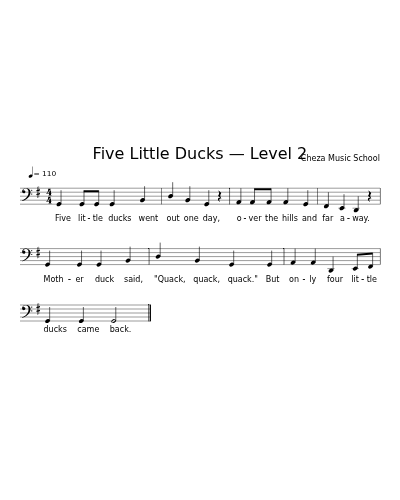 Five Little Ducks — Level 2