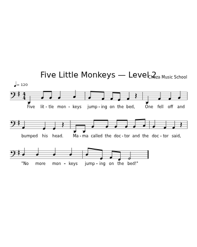 Five Little Monkeys — Level 2