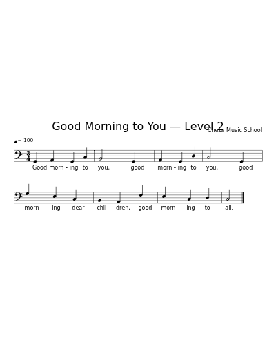 Good Morning to You — Level 2 sheet music preview