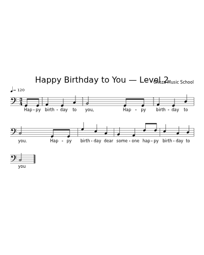 Happy Birthday to You — Level 2