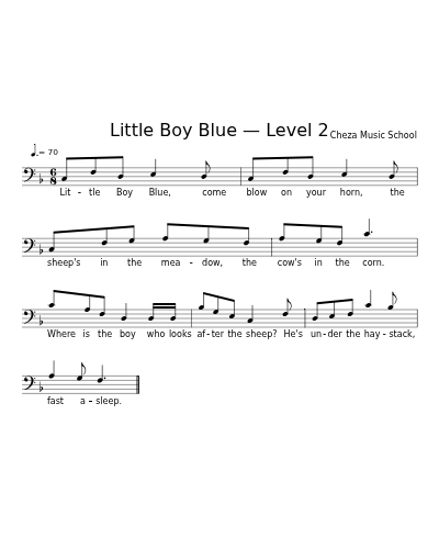 Little Boy Blue — Level 2 sheet music preview