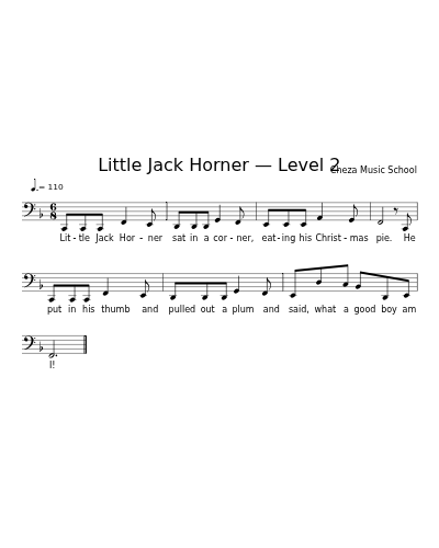 Little Jack Horner — Level 2