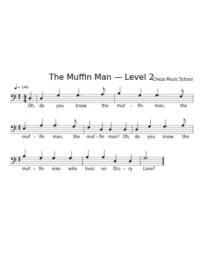 The Muffin Man — Level 2 sheet music preview