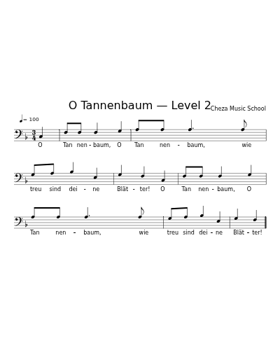 O Tannenbaum — Level 2 sheet music preview