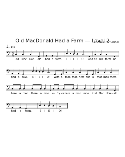 Old MacDonald Had a Farm — Level 2