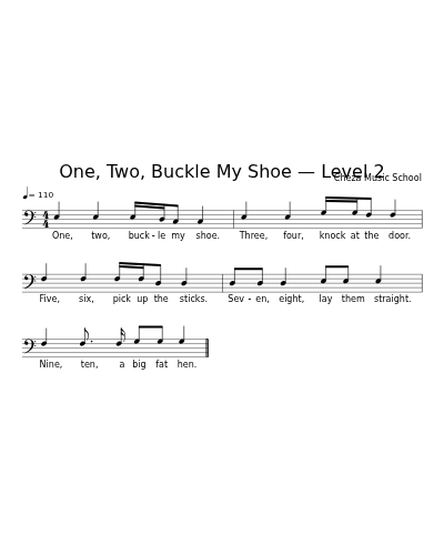 One, Two, Buckle My Shoe — Level 2