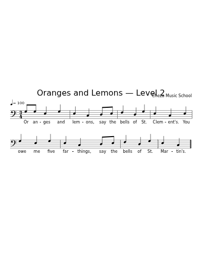 Oranges and Lemons — Level 2 sheet music preview