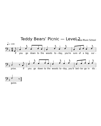Teddy Bears' Picnic — Level 2 sheet music preview