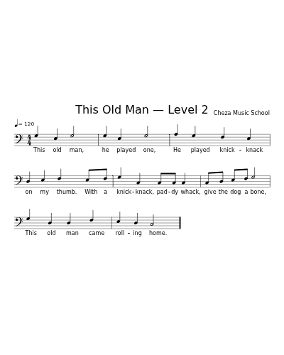 This Old Man — Level 2 sheet music preview