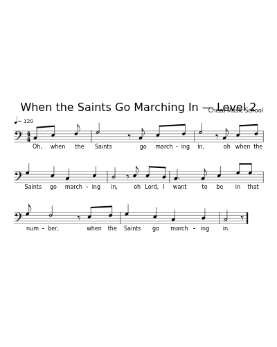 When the Saints Go Marching In — Level 2 sheet music preview