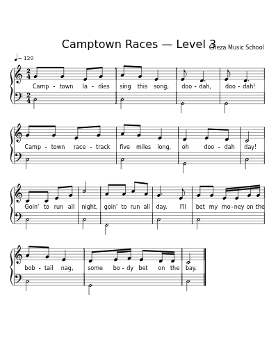 Camptown Races — Level 3 sheet music preview