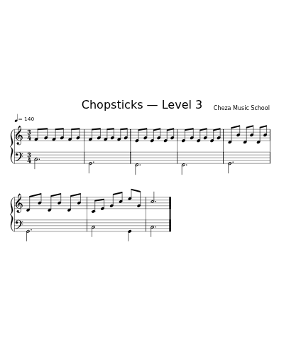 Chopsticks — Level 3 sheet music preview