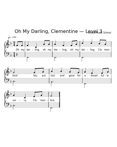 Oh My Darling, Clementine — Level 3