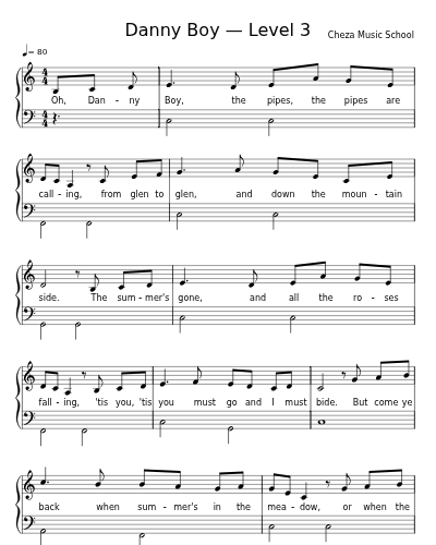 Danny Boy — Level 3 sheet music preview
