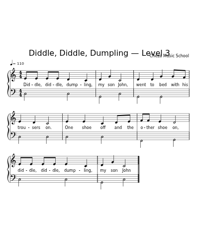 Diddle, Diddle, Dumpling — Level 3