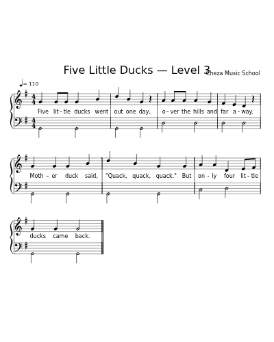 Five Little Ducks — Level 3
