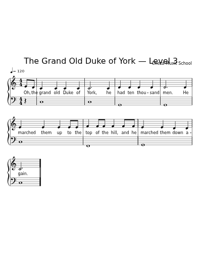 The Grand Old Duke of York — Level 3