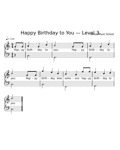Happy Birthday to You — Level 3