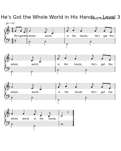He's Got the Whole World in His Hands — Level 3 sheet music preview