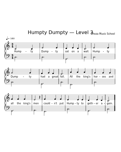 Humpty Dumpty — Level 3 sheet music preview
