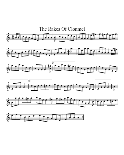 The rakes of Clonmel (Version 2) sheet music preview