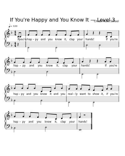 If You're Happy and You Know It — Level 3 sheet music preview