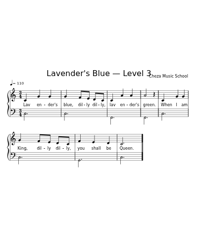 Lavender's Blue — Level 3 sheet music preview